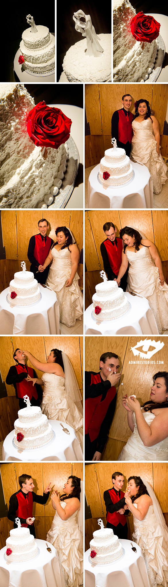 cake cutting wedding photos